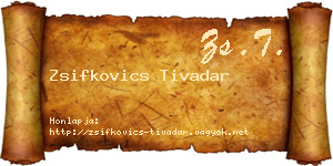 Zsifkovics Tivadar névjegykártya
